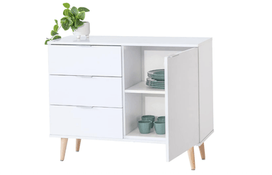 APARADOR BLANCO 1 PUERTA Y 3 CAJONES COMEDOR  76X95CM - 4