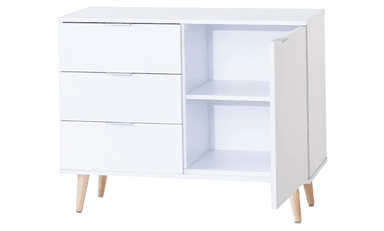 APARADOR BLANCO 1 PUERTA Y 3 CAJONES COMEDOR  76X95CM - 5