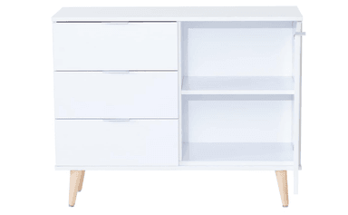 APARADOR BLANCO 1 PUERTA Y 3 CAJONES COMEDOR  76X95CM - 6