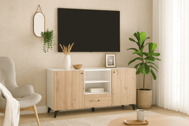 APARADOR CORAL 2 PUERTAS 1 CAJÓN ROBLE 160CM