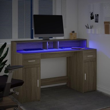 ESCRITORIO MODERNO GEVER 2 CAJONES 2 PUERTAS COLOR  ROBLE 140CM - 2