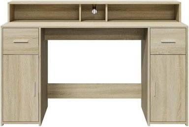 ESCRITORIO MODERNO GEVER 2 CAJONES 2 PUERTAS COLOR  ROBLE 140CM - 5