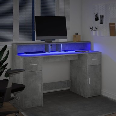 ESCRITORIO MODERNO GEVER 2 CAJONES 2 PUERTAS COLOR  CEMENTO 140CM - 2