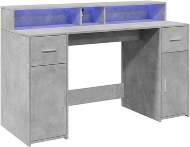 ESCRITORIO MODERNO GEVER 2 CAJONES 2 PUERTAS COLOR  CEMENTO 140CM - 3