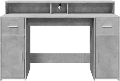 ESCRITORIO MODERNO GEVER 2 CAJONES 2 PUERTAS COLOR  CEMENTO 140CM - 5