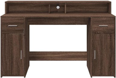 ESCRITORIO MODERNO GEVER 2 CAJONES 2 PUERTAS COLOR  ROBLE OSCURO 140CM - 5