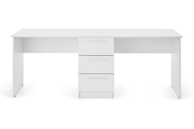 ESCRITORIO DOBLE CON 3 CAJONES COLOR BLANCO 190X75CM