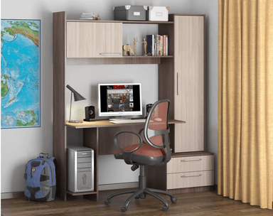 MESA DE ESCRITORIO YANDEX 2 CAJONES 2 PUERTAS COLOR ROBLE 186CM