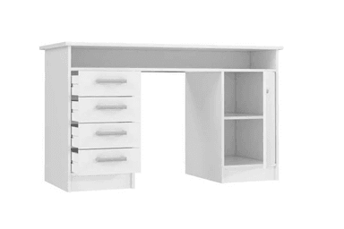 ESCRITORIO MORI CON ESTANTE 1 PUERTA 4 CAJONES COLOR BLANCO 125X76CM - 4