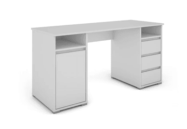 ESCRITORIO RAMSES 3 CAJONES 1 PUERTA 2 ESTANTES BLANCO 138CM - 3