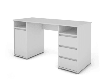 ESCRITORIO RAMSES 3 CAJONES 1 PUERTA 2 ESTANTES BLANCO 138CM - 4