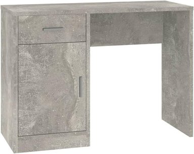 ESCRITORIO KORD CON CAJÓN 1 PUERTA LIBRERO COLOR GRIS CEMENTO 100CM - 5