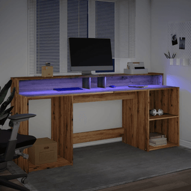 ESCRITORIO MODERNO GEVER 3 ESTANTES ABIERTOS COLOR DUNA 180CM