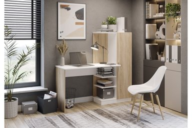 ESCRITORIO ARLEK  MODERNO 1 PUERTAS COLOR ROBLE Y BLANCO 145CM