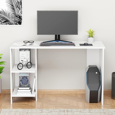 ESCRITORIO EVAL 2 ESTANTES COLOR BLANCO 100X77CM