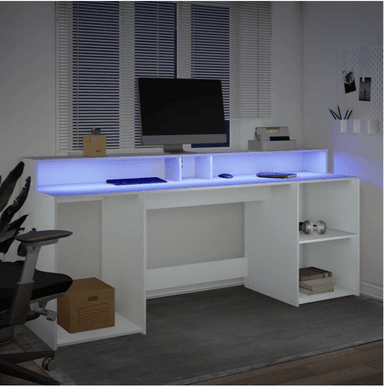 ESCRITORIO MODERNO GEVER 3 ESTANTES ABIERTOS COLOR BLANCO 180CM