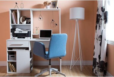 ESCRITORIO DOTELLO 6 ESTANTES UN CAJÓN COLOR BLANCO 120X145CM