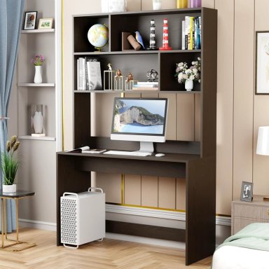 ESCRITORIO EREZMA PARA PC CON ESTANTES COLOR MENGUE 90X169