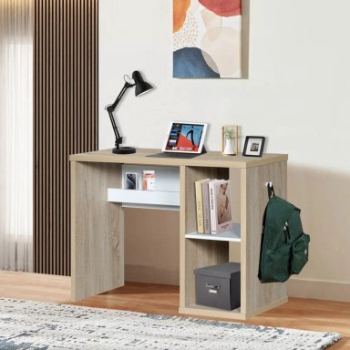 ESCRITORIO DELFON CON ESTANTES ABIERTOS ROBLE 110CM