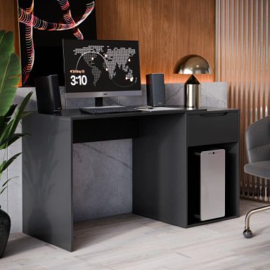 ESCRITORIO MARUN CON CAJON Y SOPORTE PARA CPU NEGRO 135CM