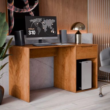 ESCRITORIO MARUN CON CAJON Y SOPORTE PARA CPU CEDRO 135CM