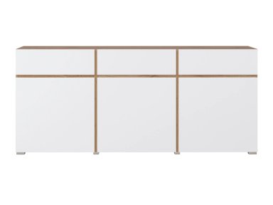 COMODA ELBORA 3 PUERTAS 3 CAJONES  BLANCO Y ROBLE 180CM - 3
