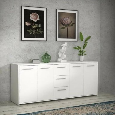 COMODA LARIEN 3 CAJONES 4 PUERTAS COLOR BLANCO 180CM