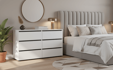 COMODA BORA 6 CAJONES COLOR BLANCO 120CM