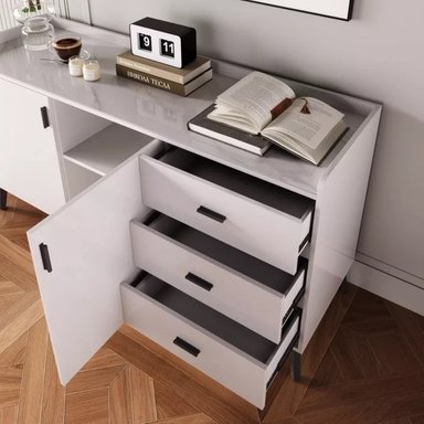 APARADOR YELSI 3 CAJONES 2 PUERTAS BLANCO 150CM - 4