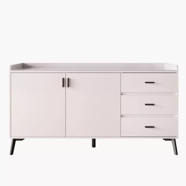 APARADOR YELSI 3 CAJONES 2 PUERTAS BLANCO 150CM - 6