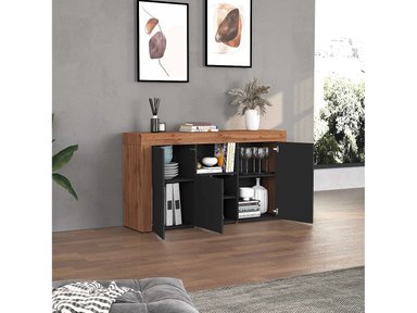 APARADOR CANDRE 3 PUERTAS 1 ESTANTES ROBLE GRAFITO 155CM - 4