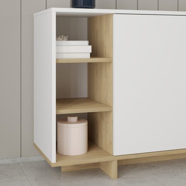 APARADOR YORK 3 PUERTAS 3 ESTANTES BLANCO 170CM - 5