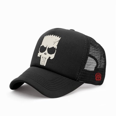 GORRA TRUCKER BART PUNISHER 002 NEGRO