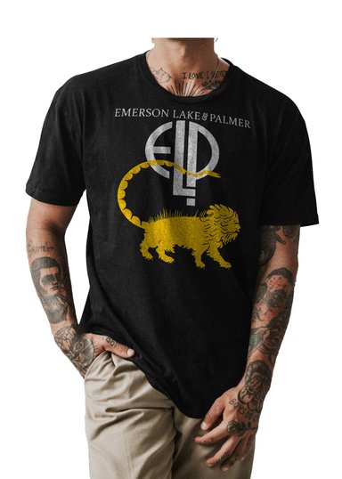 POLO HOMBRE NEGRO CLASICO BANDA ROCK EMERSON LAKE Y PALMER 002 - 1