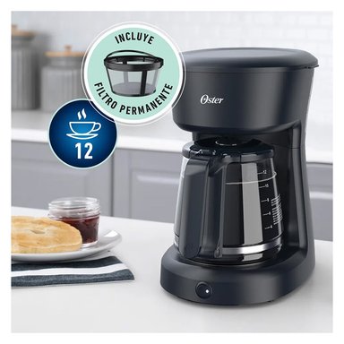 CAFETERA OSTER BVSTDCS12B-053 12 TAZAS CON FILTRO PERMANENTE BVSTDCS12B