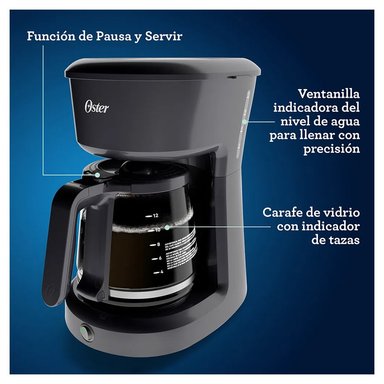 CAFETERA OSTER BVSTDCS12B-053 12 TAZAS CON FILTRO PERMANENTE BVSTDCS12B - 3