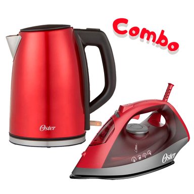 COMBO OSTER PLANCHA VAPOR MAS HERVIDOR BVSTKT673CR