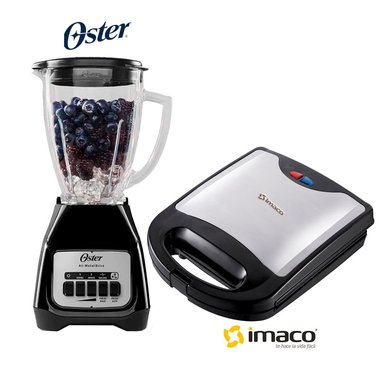 SANDWICHERA OSTER 4 PANES IMACO + LICUADORA NEGRA