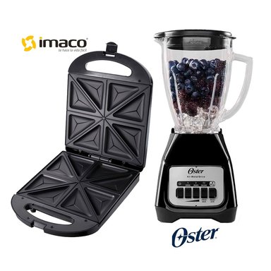 SANDWICHERA OSTER 4 PANES IMACO + LICUADORA NEGRA - 2