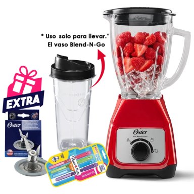 LICUADORA OSTER VASO DE VIDRIO Y CONTROL DE PERILLA BLSTKAGRRD - 1