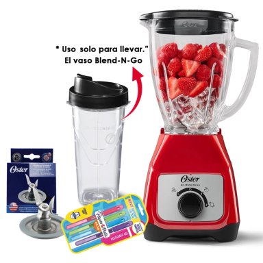 LICUADORA OSTER VASO DE VIDRIO Y CONTROL DE PERILLA BLSTKAGRRD - 2