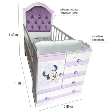 MULTICUNA LILA TAPIZADA BEBÉ