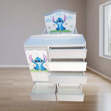 CAMA CUNA PLAZA Y MEDIA CON COMODA DESMONTABLE GRIS CON BLANCO