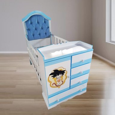 MULTICUNA CUNA PARA BEBE ESFERA TAPIZADO CELESTE