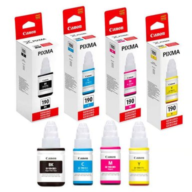 KIT TINTA CANON GI-190 NEGRO X4 BKCYM ORIGINAL