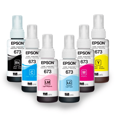 KIT BOTELLAS TINTA EPSON T673 NEGRO 673 ORIGINAL