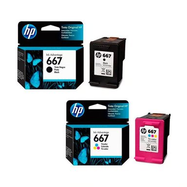 TINTA HP MULTICOLOR 667 NEGRO + ORIGINAL