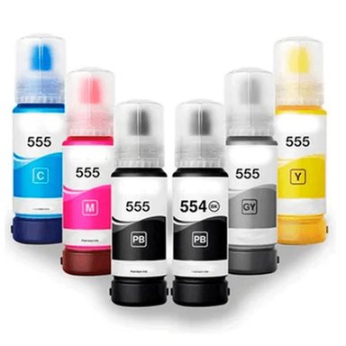 TINTA EPSON NEGRO PACK T555 T554 COLORES Y L8160 L8180