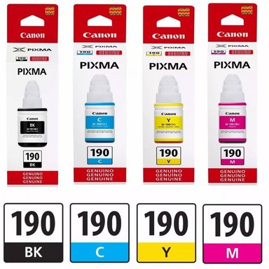 TINTA CANON GI-190 MULTICOLOR PACK Y NEGRO G3100 G3110 G4110 G4111