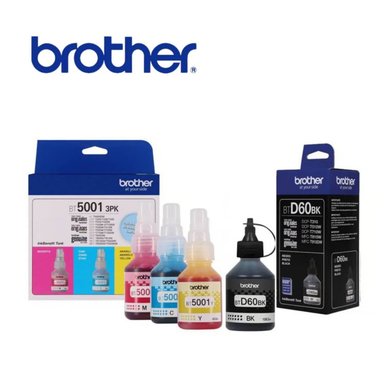 JUEGO DE TINTA BROTHER BTD-60BK NEGRO Y TRIPACK BT-5001 COLORES CMY ORIGINAL